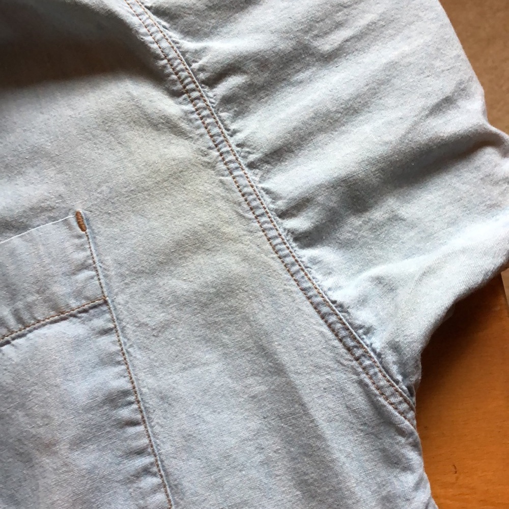 Vintage 80'-90's Calvin Klein Sport Oversized Light Denim Shirt w/Accent Trim - Picture 12 of 13
